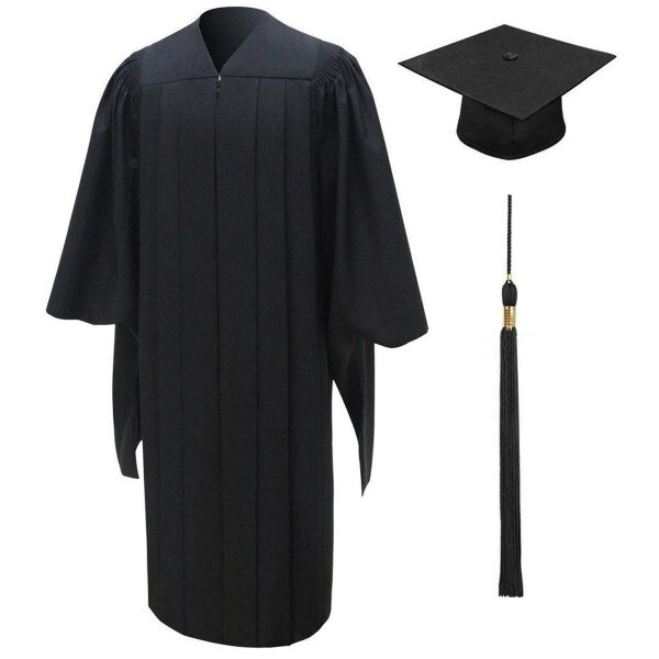 masters package black cap, gown, and tassel image